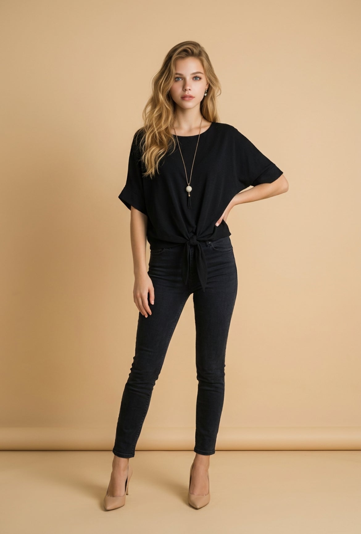 Camiseta manga corto ligera con collar