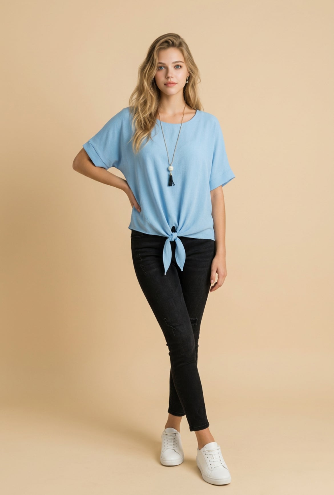 Camiseta manga corto ligera con collar