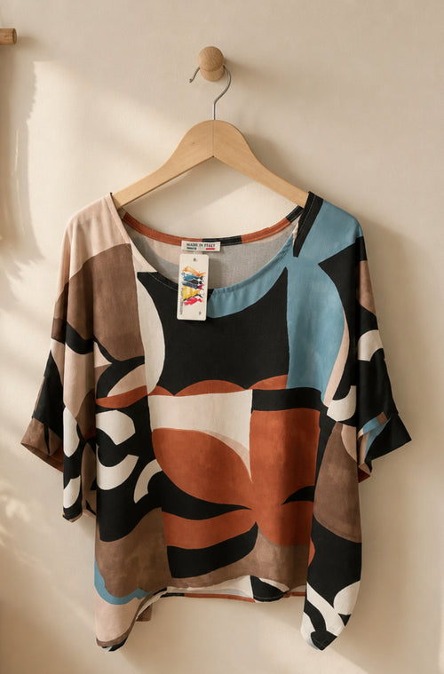 blusa amplio estampado abstracto