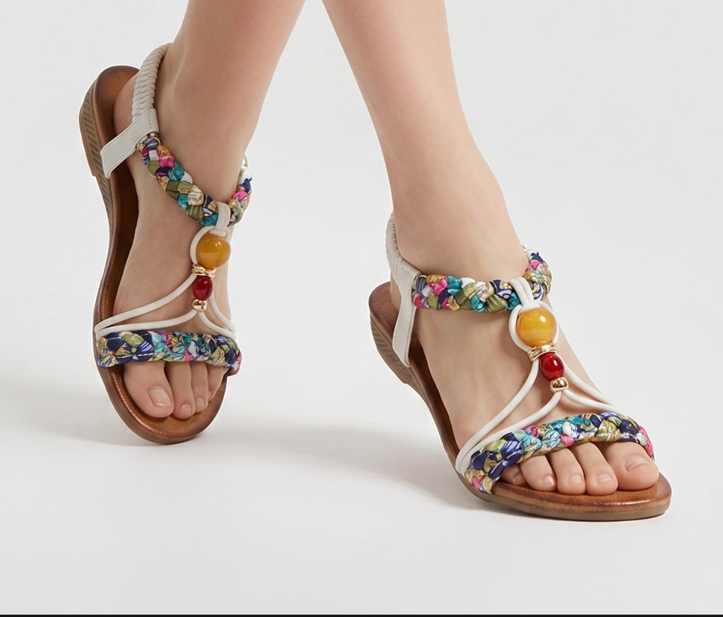 Sandalia plana super cómodas con detalles decorativos