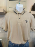camiseta polo de algodón beige