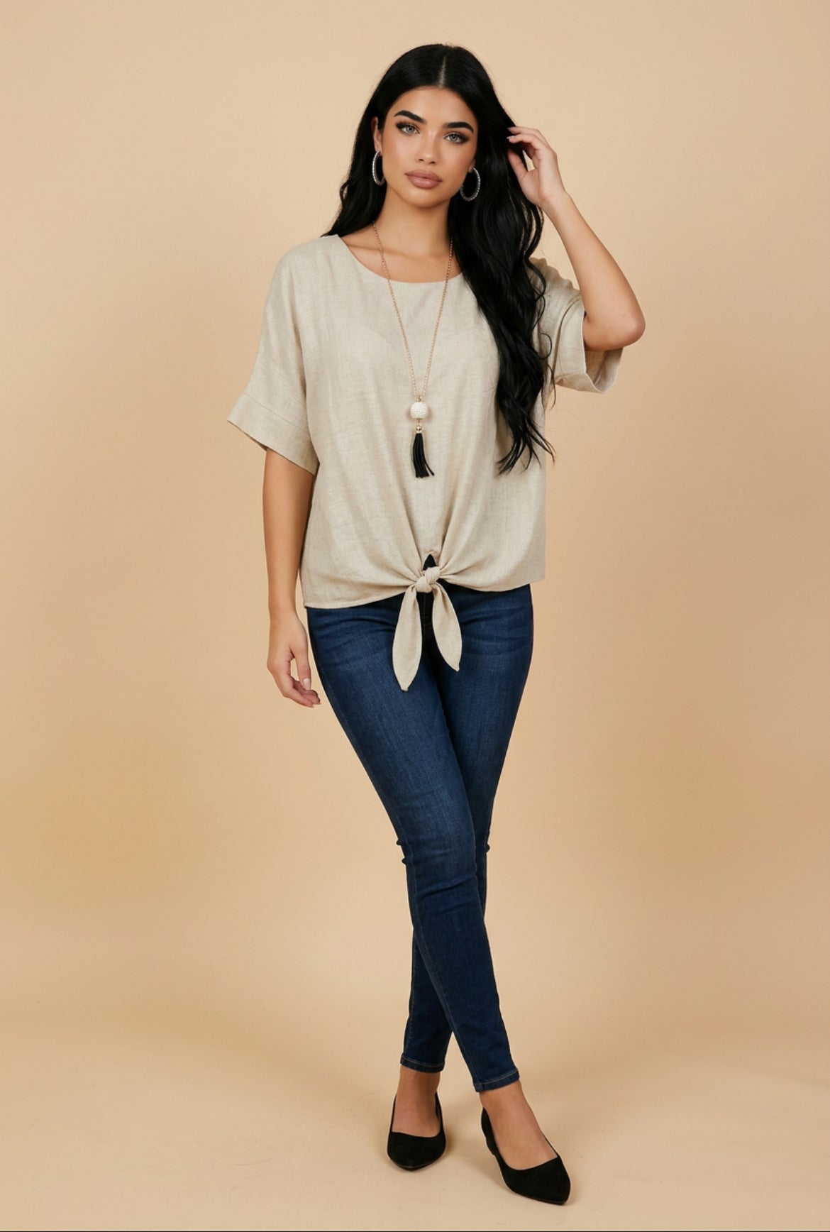 Camiseta manga corto ligera con collar