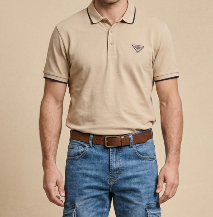 camiseta polo de algodón blanco