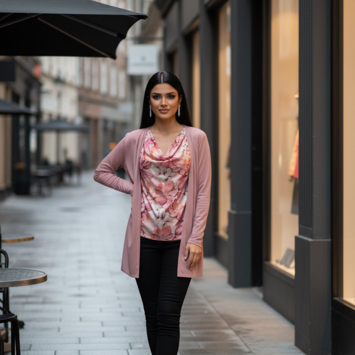 Blusa efecto dos piezas con chaquetita incorporada
