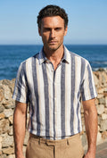 Camisa Rayas Hombre Linen Mix