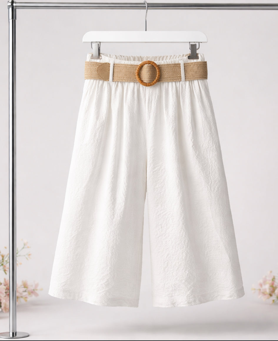 Pantalón Culotte Fluido con Cinturón