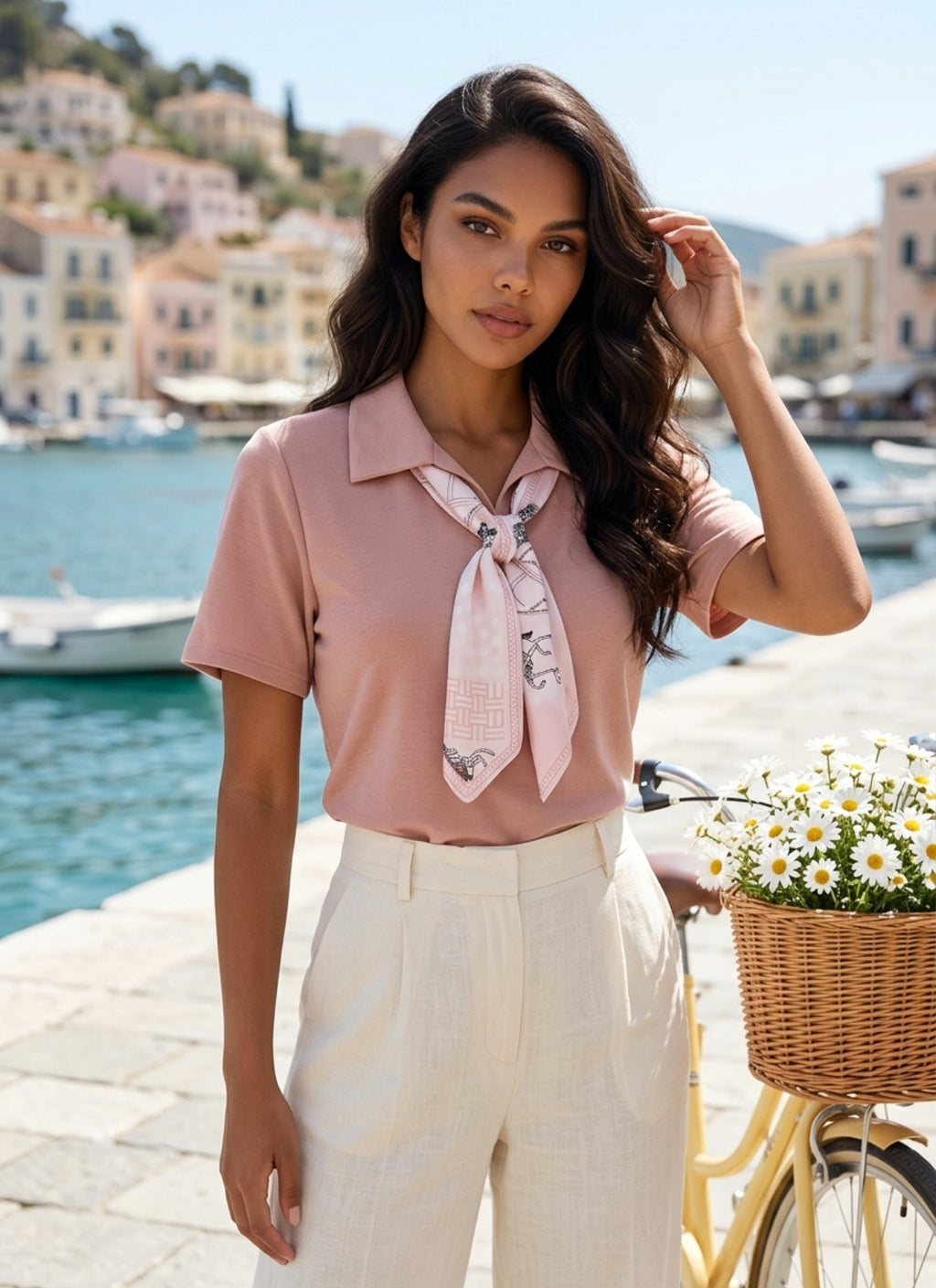 Blusa con pañuelo elegante