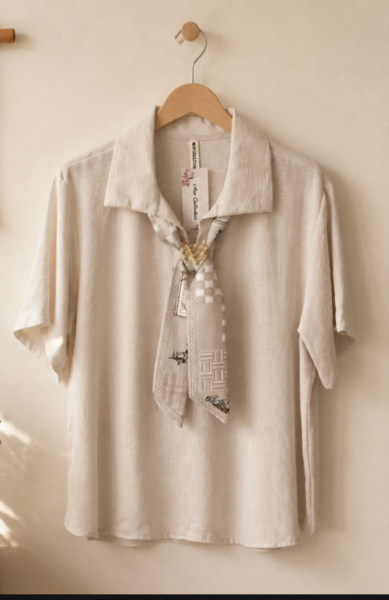 Blusa con pañuelo elegante