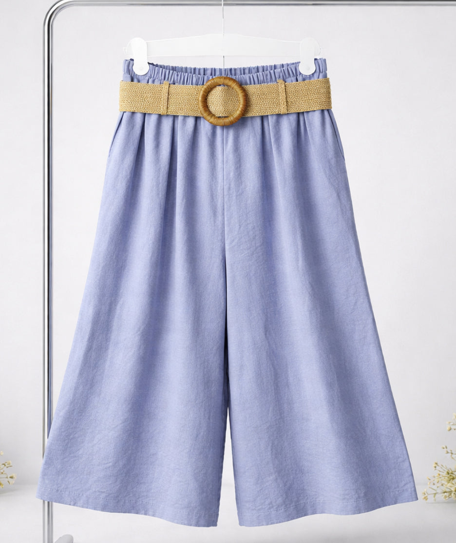 Pantalón Culotte Fluido con Cinturón