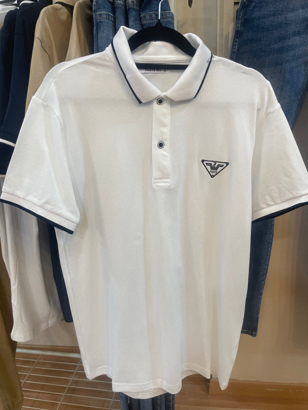 camiseta polo de algodón blanco