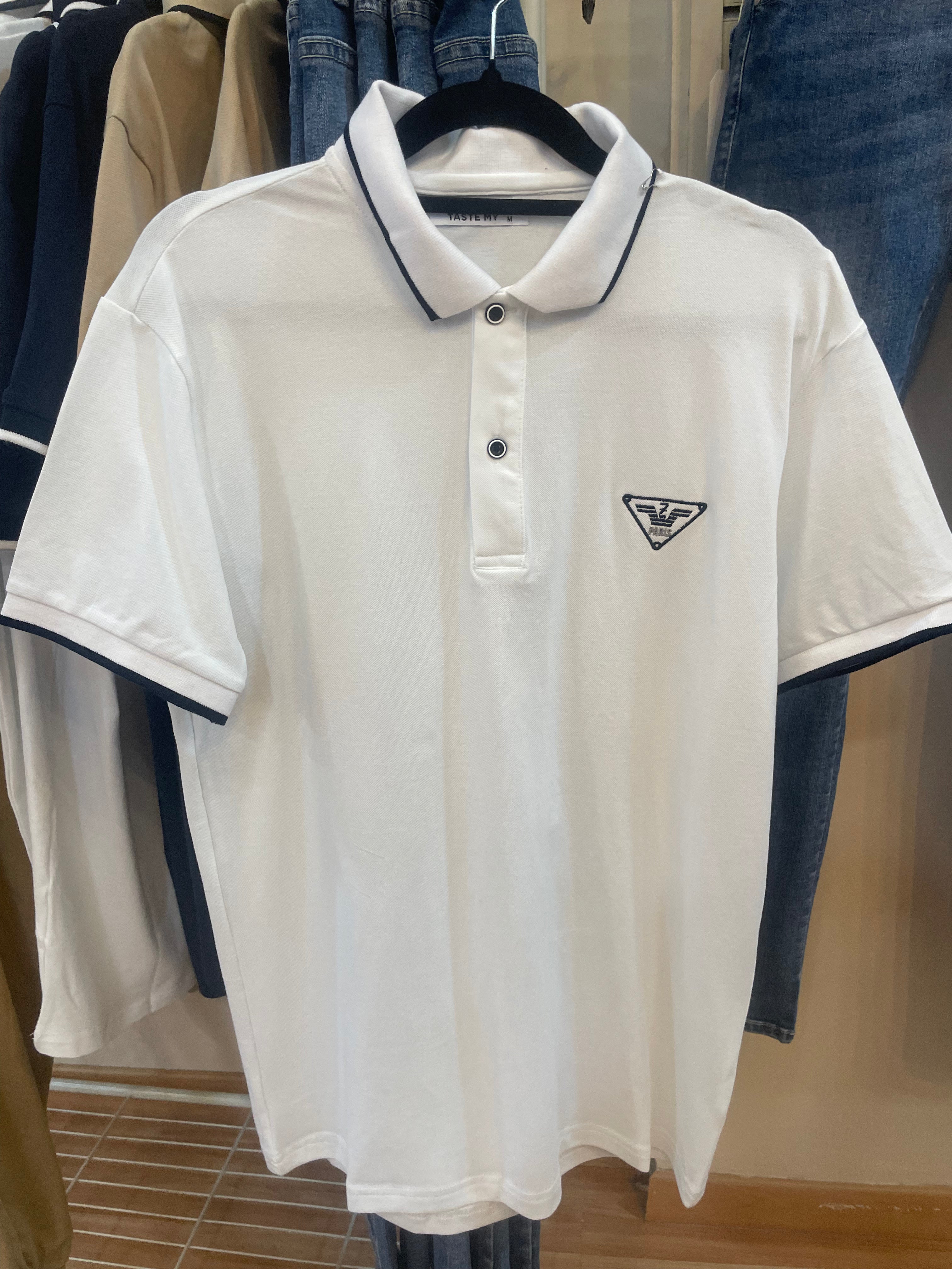 camiseta polo de algodón blanco