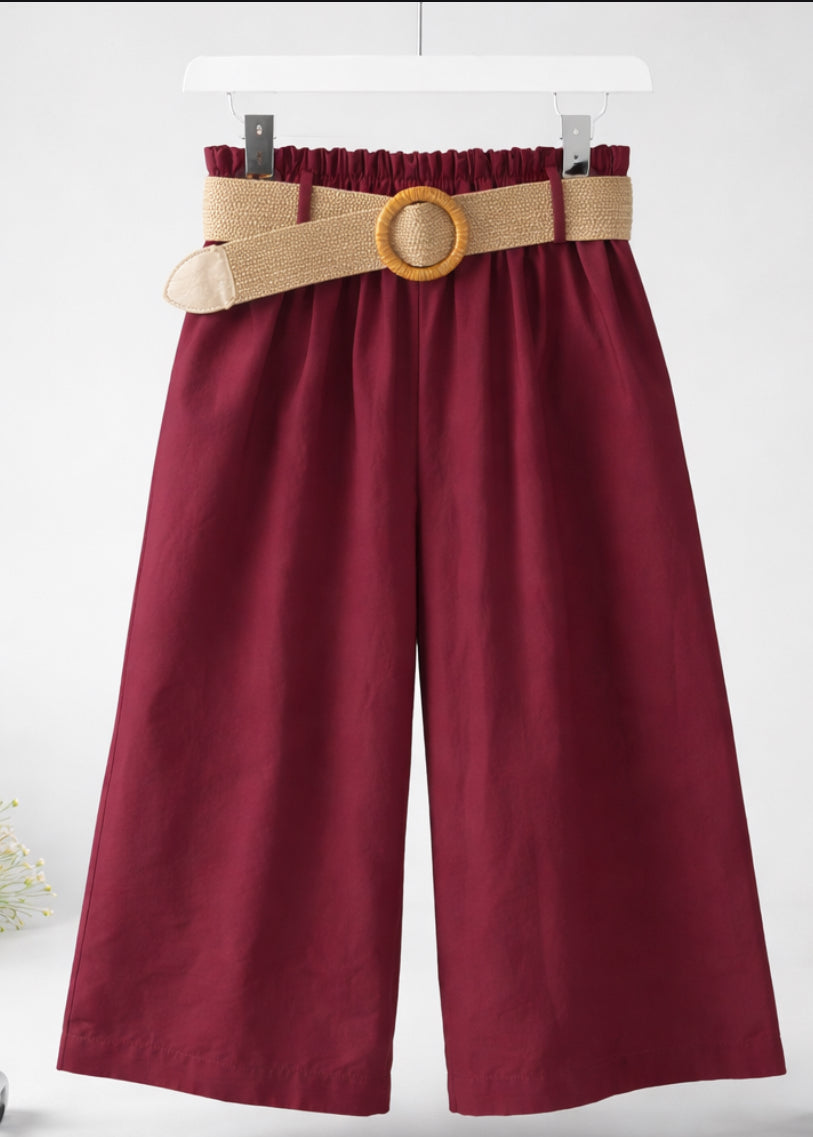 Pantalón Culotte Fluido con Cinturón