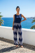 Pantalón Fluido con Estampado y Cintura Elástica – Estilo Boho