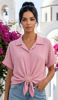 Blusa con Detalle de Hebilla Ajustable