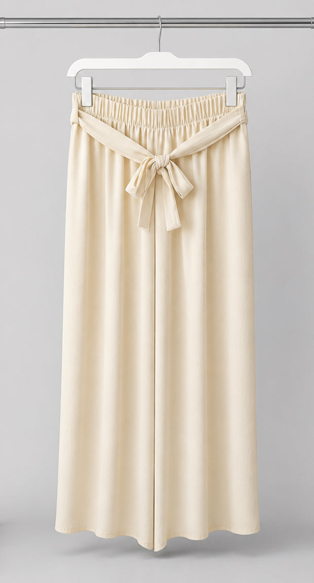 Pantalón Fluido con Cintura Elástica y Lazo
