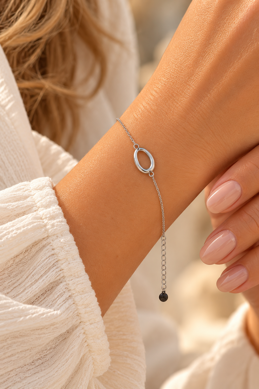 Pulsera Óvalo Elegante Acero