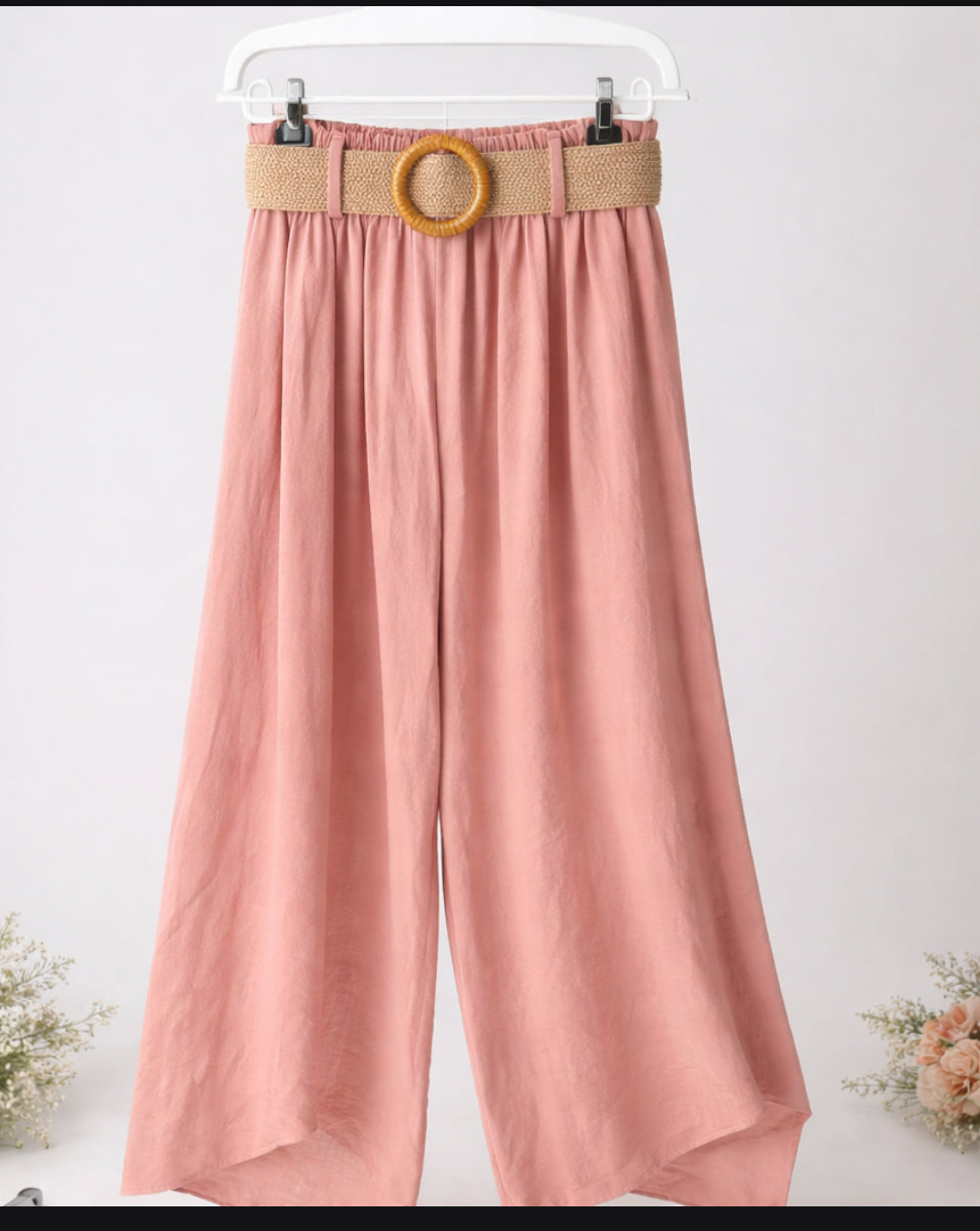 Pantalón Culotte Fluido con Cinturón