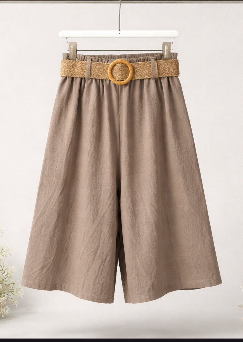 Pantalón Culotte Fluido con Cinturón