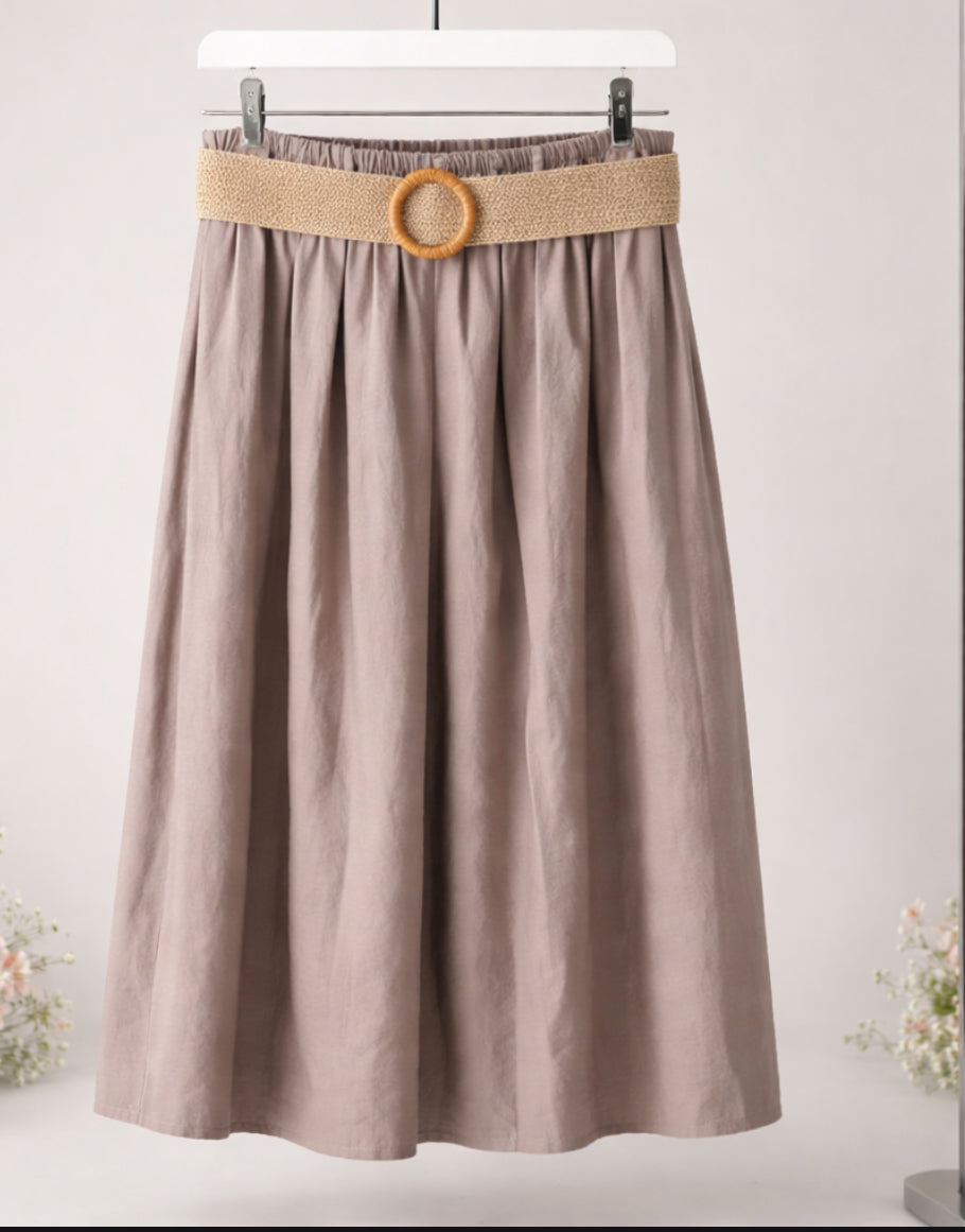 Pantalón Culotte Fluido con Cinturón