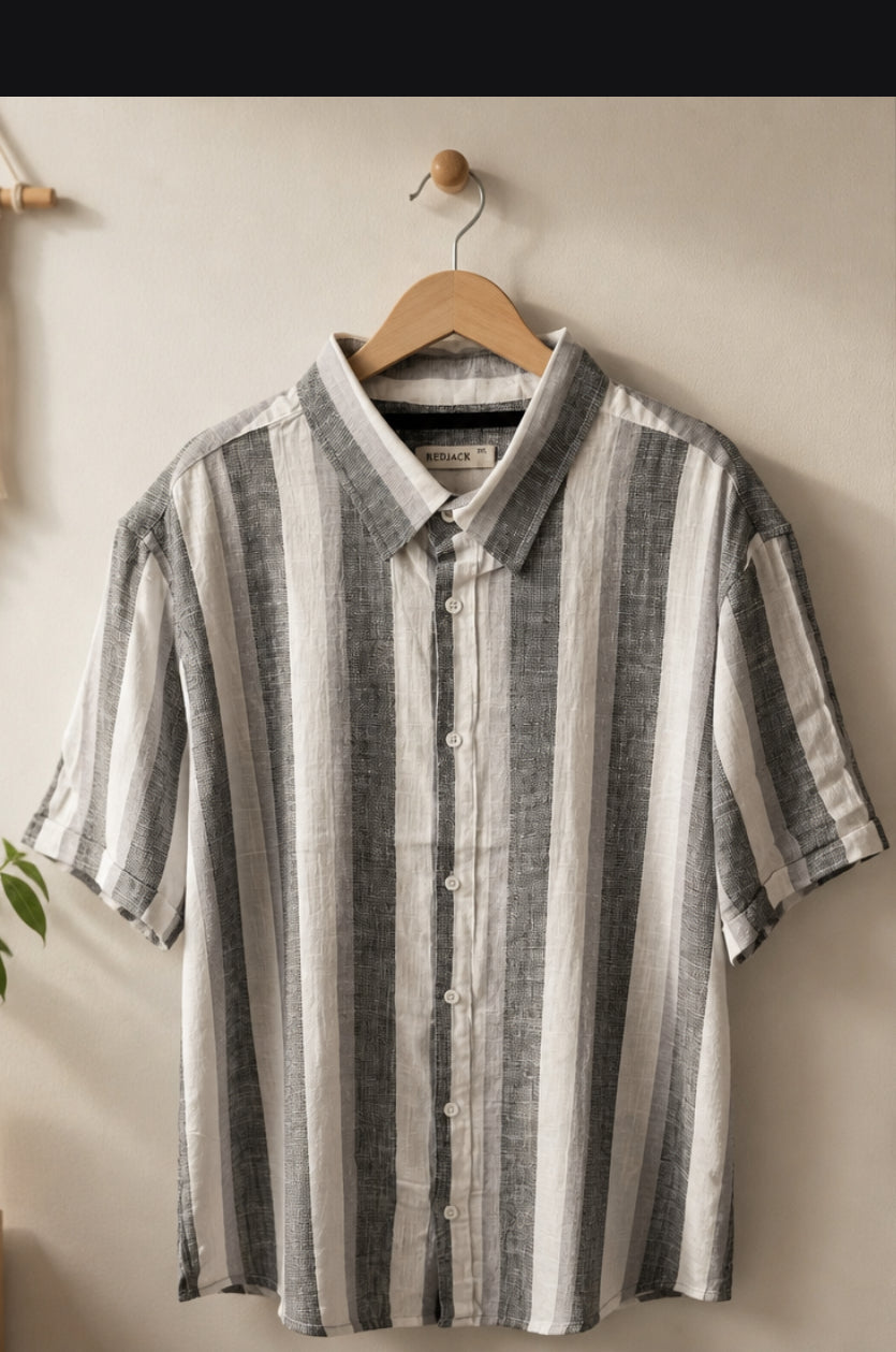 Camisa Rayas Hombre Linen Mix