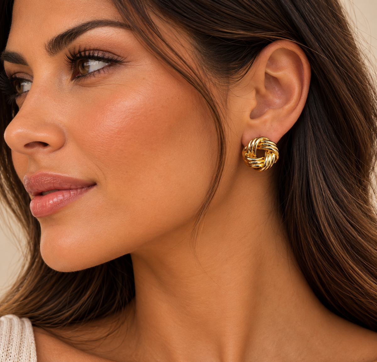Pendientes Nudo Dorado acero